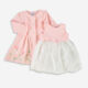 Two Piece Pink Coat & Natural Dress Set - Image 1 - please select to enlarge image