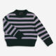 Green Wool Striped Jumper - Image 1 - please select to enlarge image