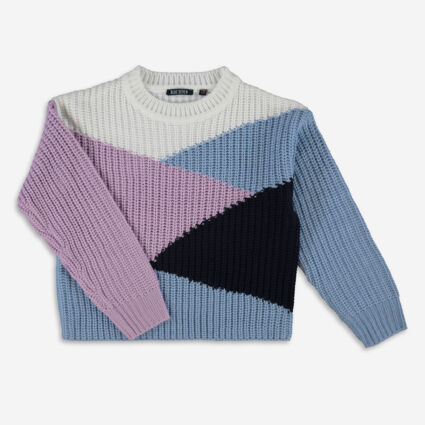 Colour Block Knit Jumper  - Image 1 - please select to enlarge image