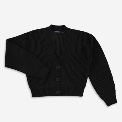 Black Knitted Cardigan  - Image 1 - please select to enlarge image