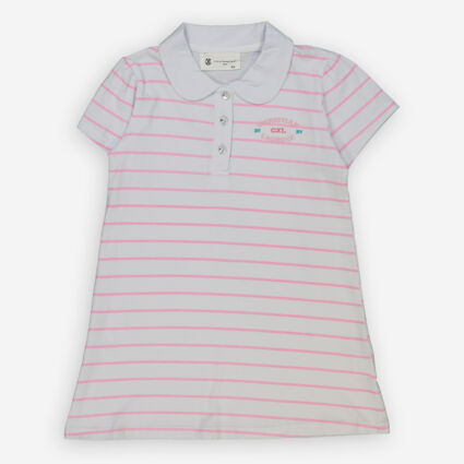 White Striped Polo Dress - Image 1 - please select to enlarge image