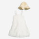 White Tiered Dress & Hat Set  - Image 2 - please select to enlarge image