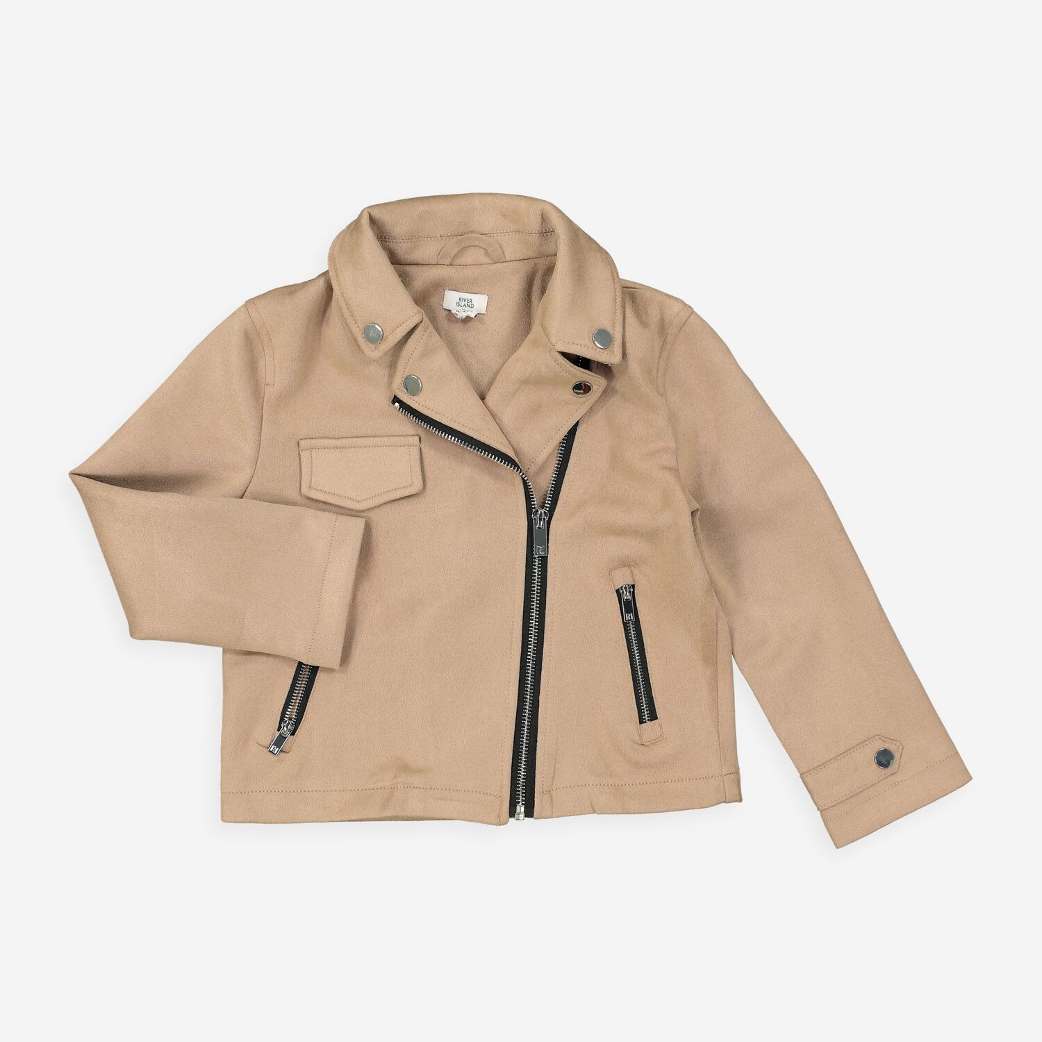 Biker Jacket River Island Kids Jackets Beige Suede Biker Jacket TK