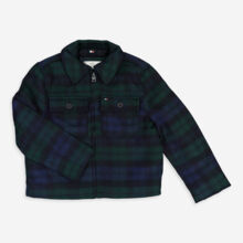 Navy & Green Checked Jacket