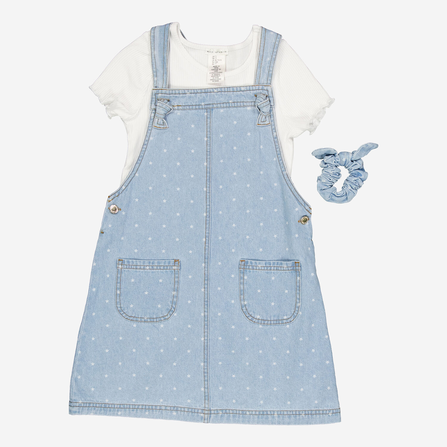 max studio denim dress MAX STUDIO scalloped edge denim shirt dress