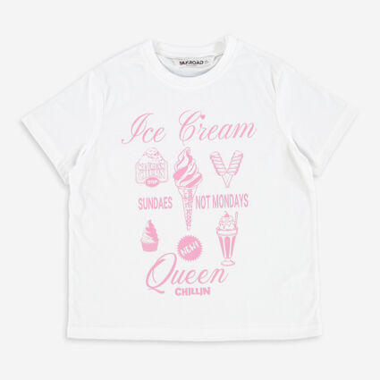 White Ice Cream Front T Shirt - Image 1 - please select to enlarge image
