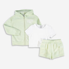 Green & White Three Piece Outfit Set