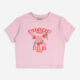 Pink Strawberry Fields Graphic Cropped T Shirt - Image 1 - please select to enlarge image
