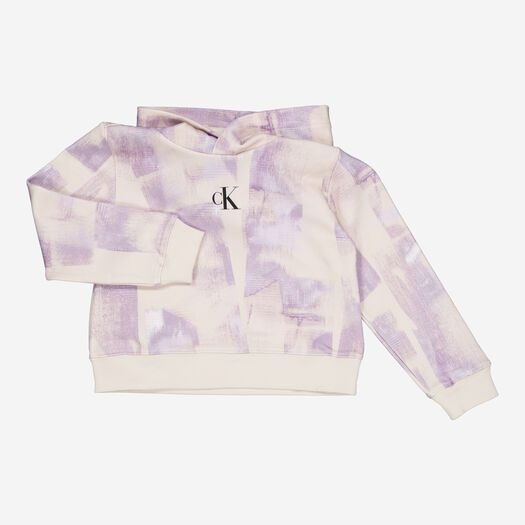 Cream & Purple Brush Stroke Hoodie - Image 1 - please select to enlarge image