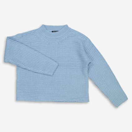 Blue Knitted Jumper - Image 1 - please select to enlarge image