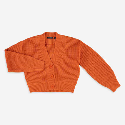 Orange Knit Cardigan - Image 1 - please select to enlarge image
