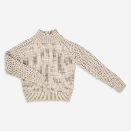Cream Turtle Neck Jumper - Image 1 - please select to enlarge image