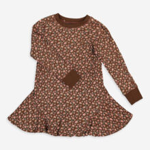 Brown Floral Pattern Dress