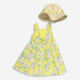 Yellow Floral Dress & Straw Hat Set  - Image 2 - please select to enlarge image