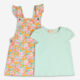 Two Pack Green & Orange Pinafore & T Shirt  - Image 1 - please select to enlarge image