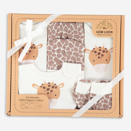 Six Piece White Giraffe Outfit Set - Image 1 - please select to enlarge image