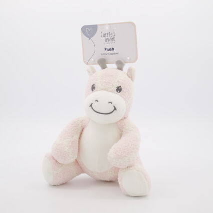 Pink Giraffe Toy 25x22cm - Image 1 - please select to enlarge image