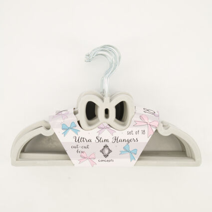 18 Pack Grey Bow Tie Ultra Slim Hangers   - Image 1 - please select to enlarge image