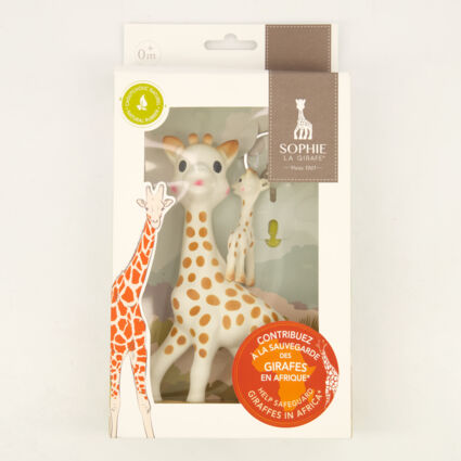 Brown & White Sophie La Girafe Sensory Toy 17x9cm - Image 1 - please select to enlarge image