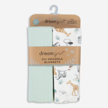 Two Pack Multicoloured Swaddle Blankets