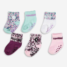 Six Pack Multicoloured Non Slip Ankle Socks