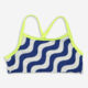 White & Navy Swirl Patterned Bikini Top - Image 1 - please select to enlarge image
