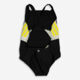 Black & Yellow Striped Swimsuit - Image 2 - please select to enlarge image