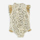 Cream & Gold Tone Leopard Pattern Swimsuit - Image 1 - please select to enlarge image