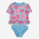 Two Piece Blue & Pink Floral Rash Guard - Image 1 - please select to enlarge image
