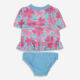 Two Piece Blue & Pink Floral Rash Guard - Image 2 - please select to enlarge image