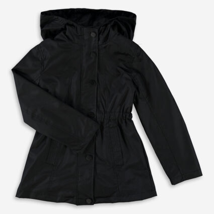 Black Coated Trench Coat - Image 1 - please select to enlarge image