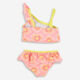 Two Piece Pink & Yellow One Shoulder Swimsuit - Image 2 - please select to enlarge image