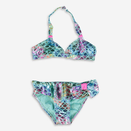 Multicolour Metallic Mermaid Bikini Set  - Image 1 - please select to enlarge image