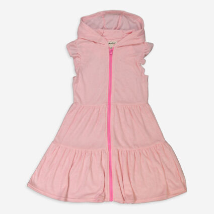 Pink Towelling Zip Coverup  - Image 1 - please select to enlarge image