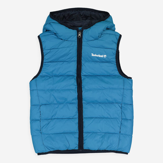 Blue Hooded Gilet  - Image 1 - please select to enlarge image