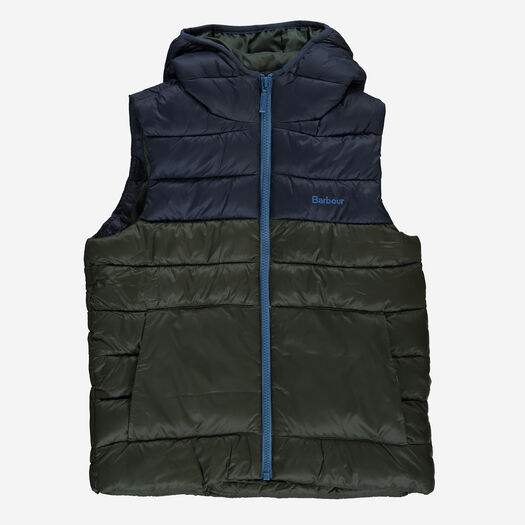 Olive & Navy Branded Roker Gilet - Image 1 - please select to enlarge image