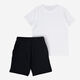 Two Piece Navy & White Essential T Shirt & Shorts Set - Image 2 - please select to enlarge image