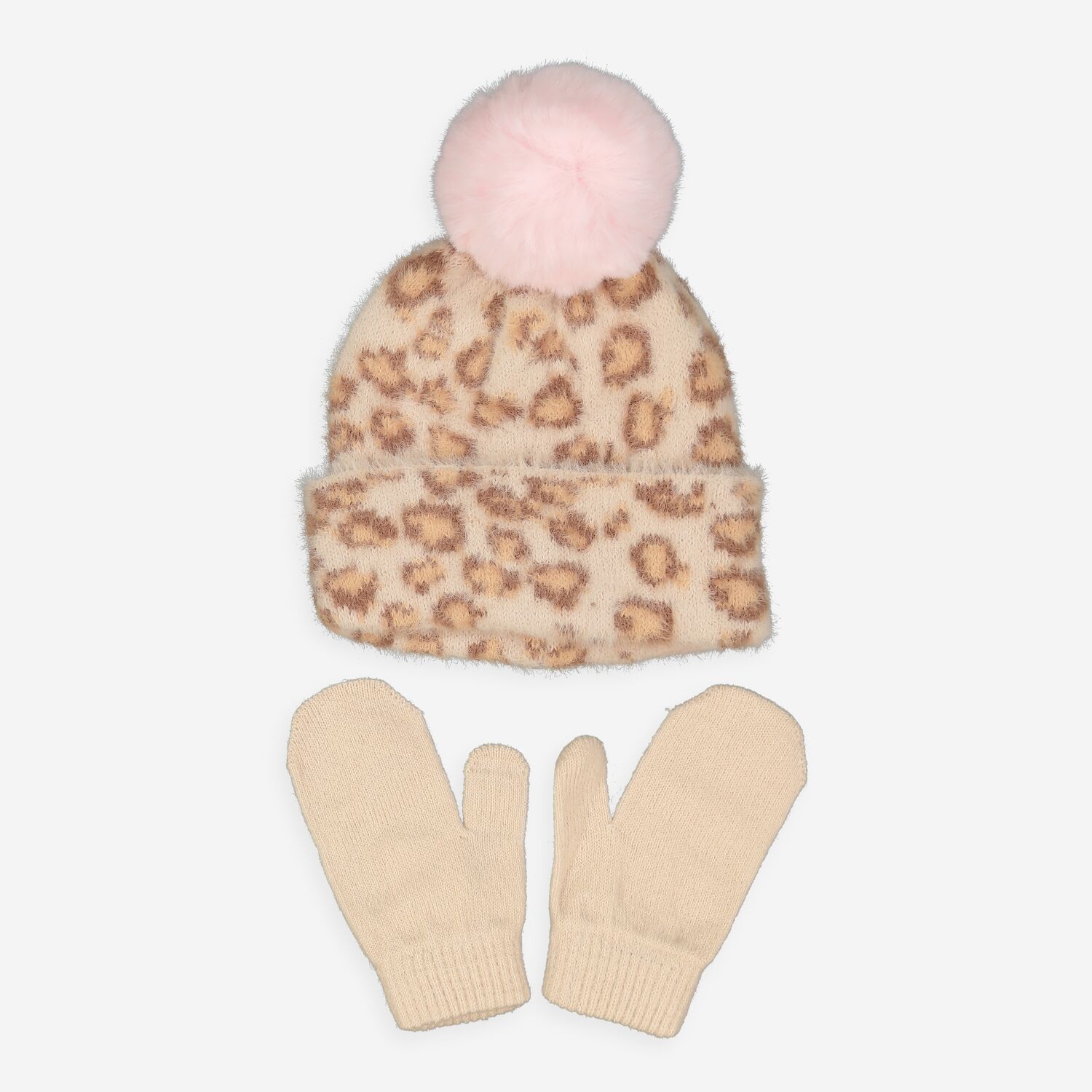 Two Piece Beige Hat Mitten Set TK Maxx UK - Main Image