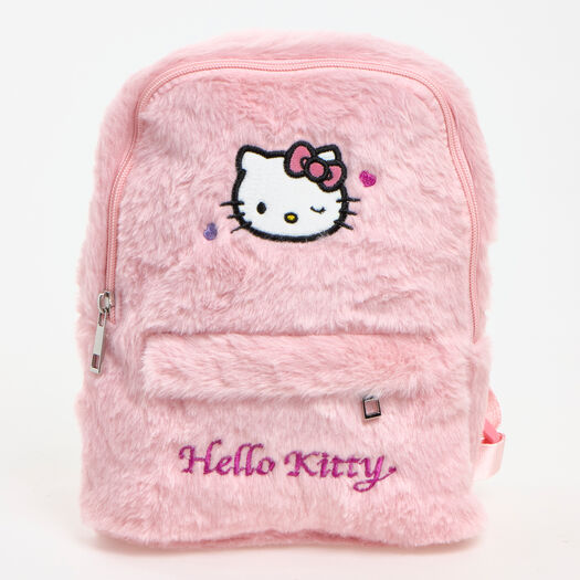 Pink Plush Hello Kitty Backpack - Image 1 - please select to enlarge image