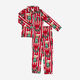 Two Piece Red Button Up Xmas Dog Pyjama Set - Image 1 - please select to enlarge image