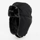 Black Plush Lined Trapper Hat  - Image 1 - please select to enlarge image