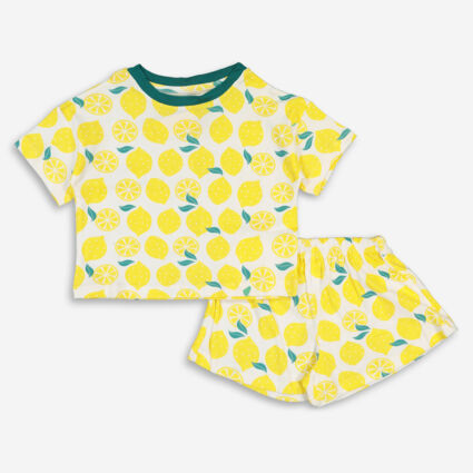 Two Piece Yellow Lemon Pattern Pyjamas - Image 1 - please select to enlarge image