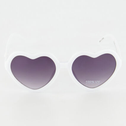 White Heart Shaped Sunglasses  - Image 1 - please select to enlarge image