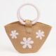 Brown & Pink Floral Knit Tote Bag - Image 1 - please select to enlarge image