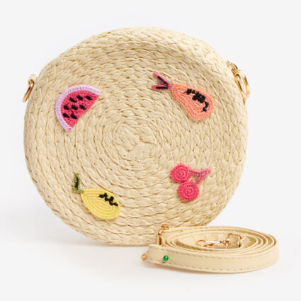 Natural Straw Round Fruits Bag - Image 1 - please select to enlarge image