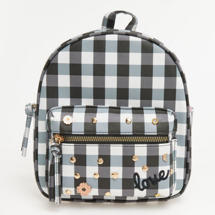 Black & White Gingham Backpack - Image 1 - please select to enlarge image