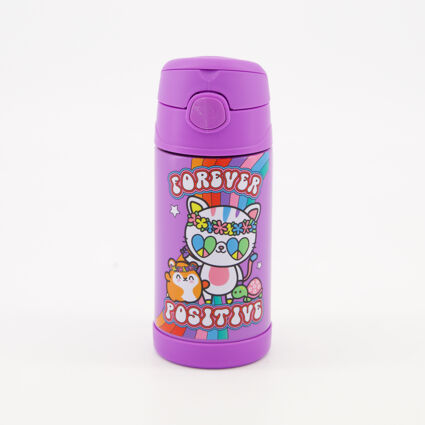 Purple Reusable Forever Positive Water Bottle 300ml - Image 1 - please select to enlarge image