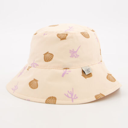 Peach Rose Coral Sun Protection Bucket Hat - Image 1 - please select to enlarge image