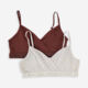 Beige & Brown Two Pack Bralette Set - Image 1 - please select to enlarge image