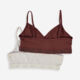 Beige & Brown Two Pack Bralette Set - Image 2 - please select to enlarge image
